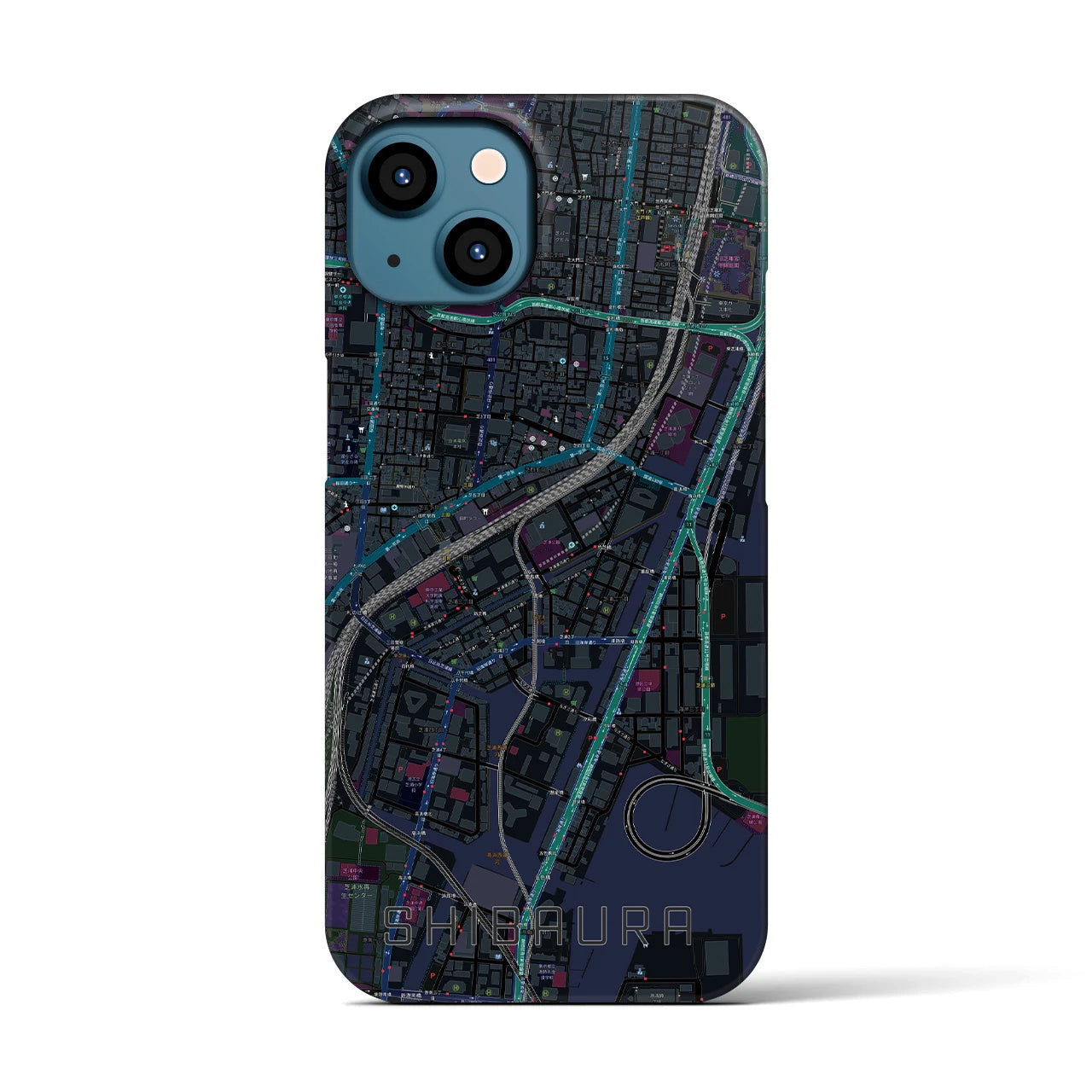 【芝浦（東京都）】地図柄iPhoneケース（バックカバータイプ）