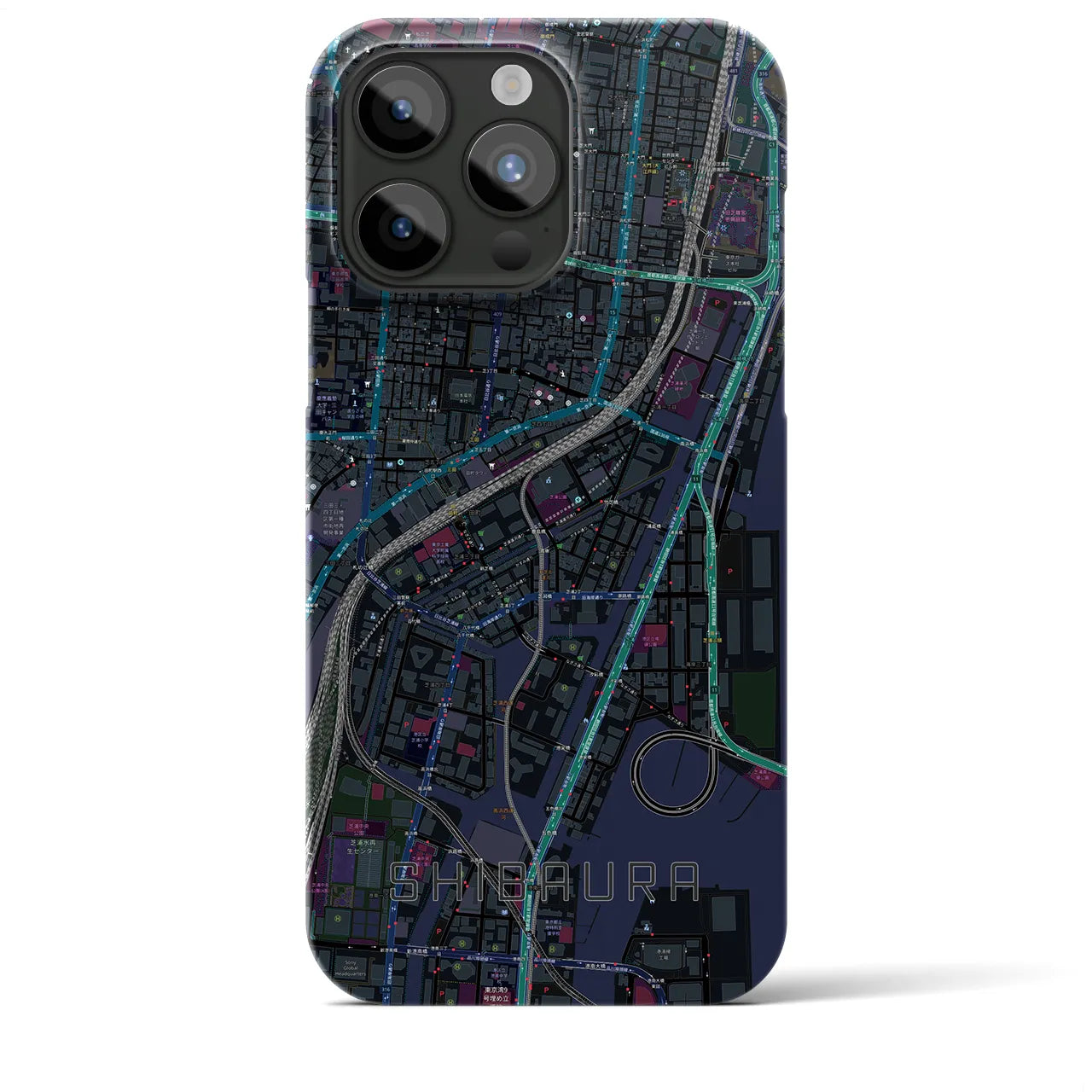 【芝浦（東京都）】地図柄iPhoneケース（バックカバータイプ）