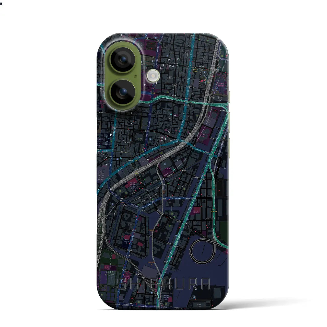 【芝浦（東京都）】地図柄iPhoneケース（バックカバータイプ）