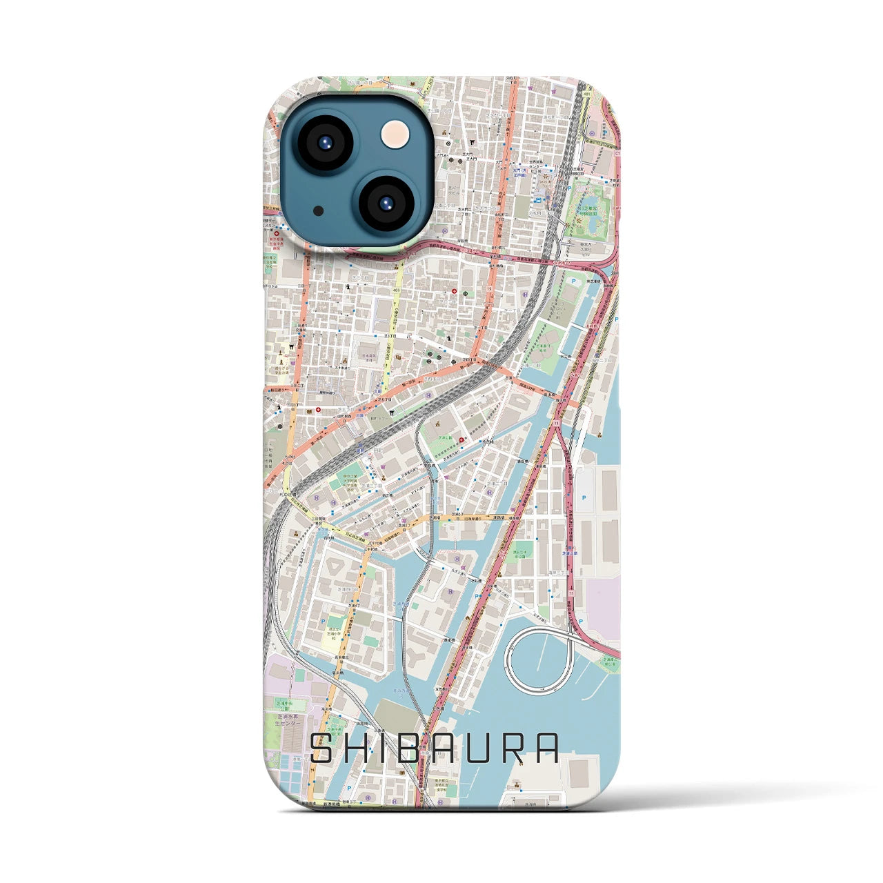 【芝浦（東京都）】地図柄iPhoneケース（バックカバータイプ）