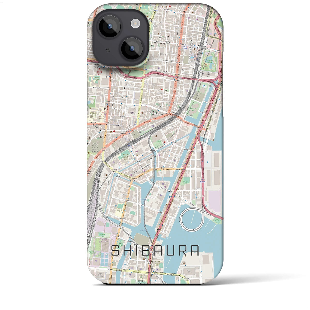 【芝浦（東京都）】地図柄iPhoneケース（バックカバータイプ）