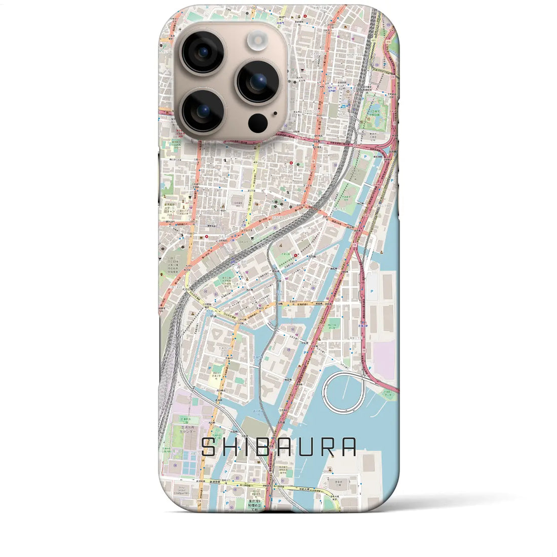 【芝浦（東京都）】地図柄iPhoneケース（バックカバータイプ）