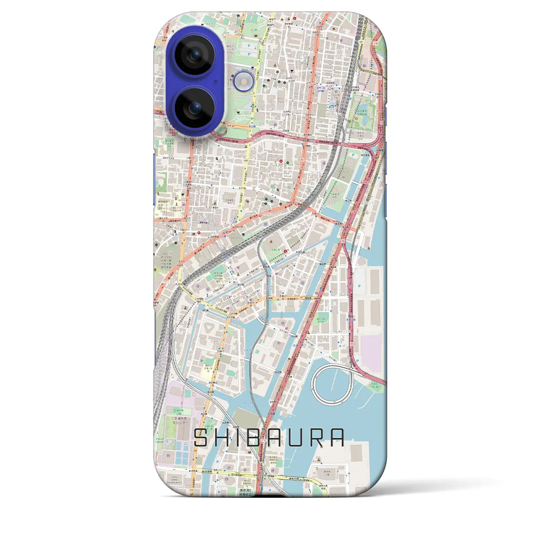 【芝浦（東京都）】地図柄iPhoneケース（バックカバータイプ）ブラック・iPhone 16 Pro Max 用