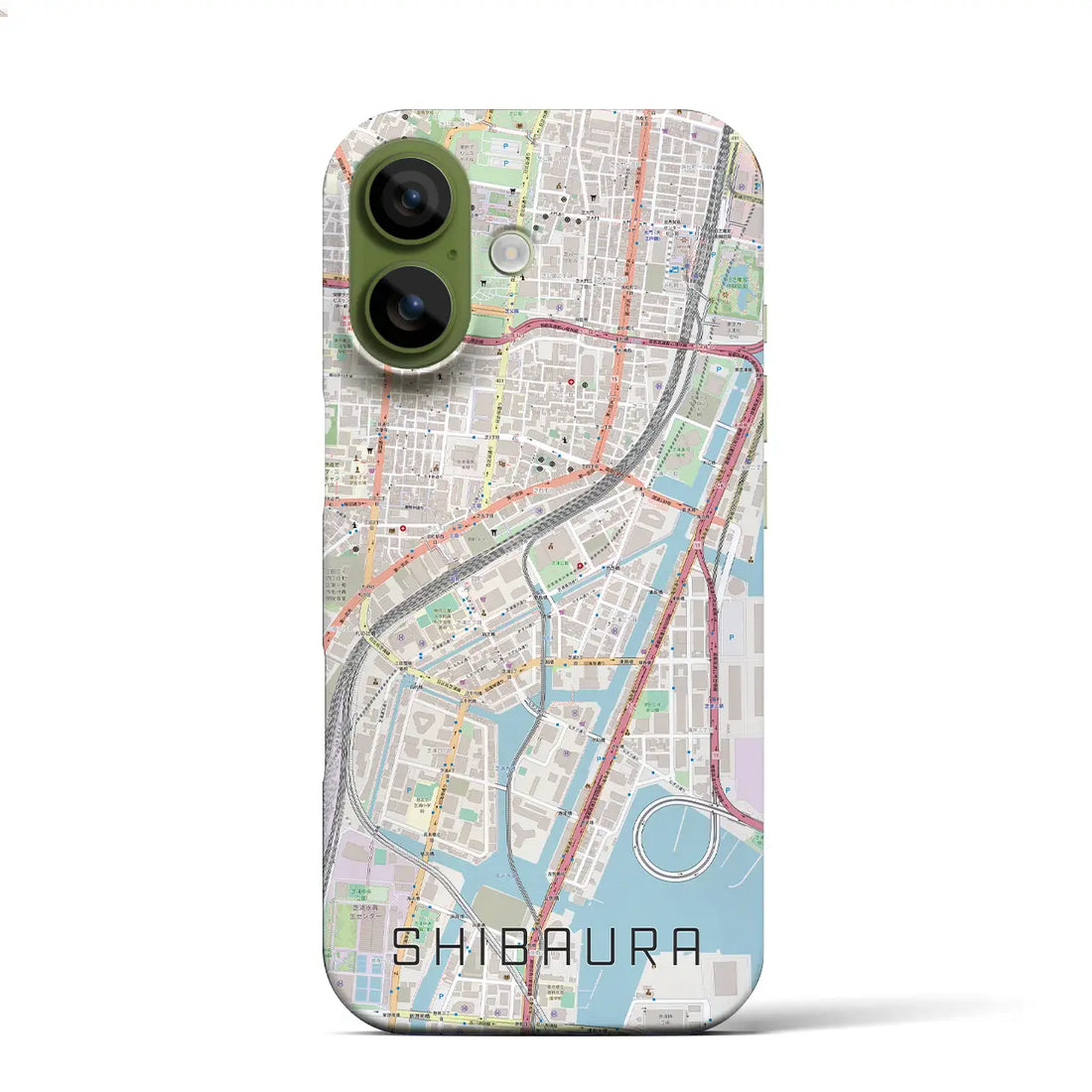 【芝浦（東京都）】地図柄iPhoneケース（バックカバータイプ）ナチュラル・iPhone 17 Pro Max 用