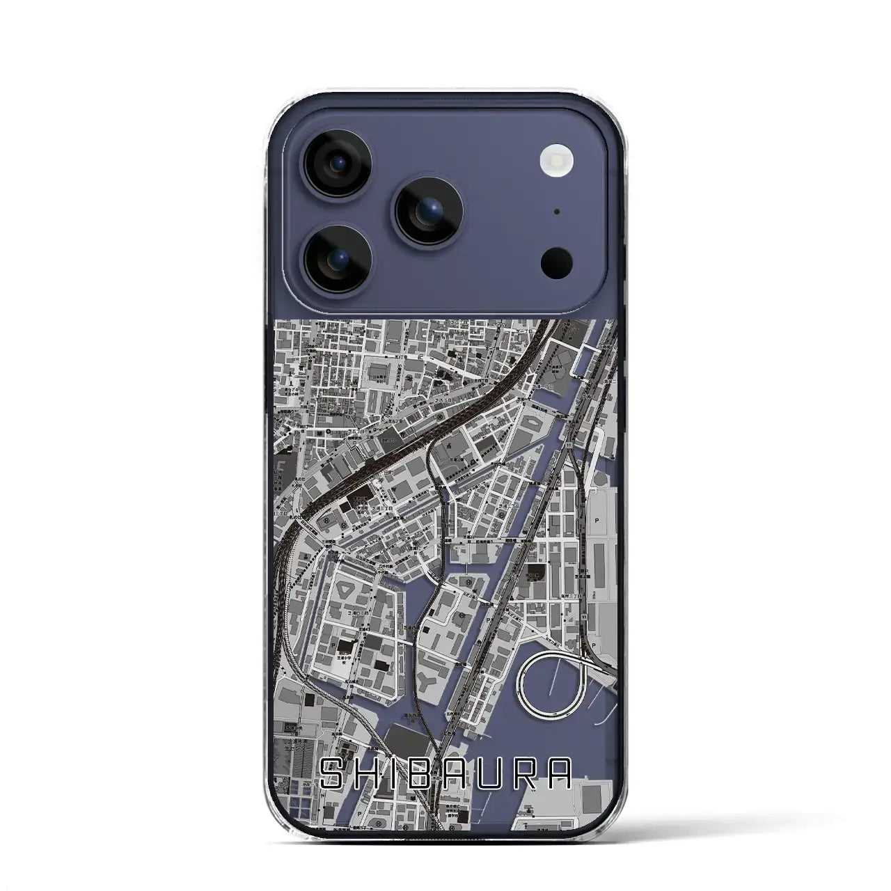 【芝浦（東京都）】地図柄iPhoneケース（クリアタイプ）モノトーン・iPhone 17 Pro Max 用