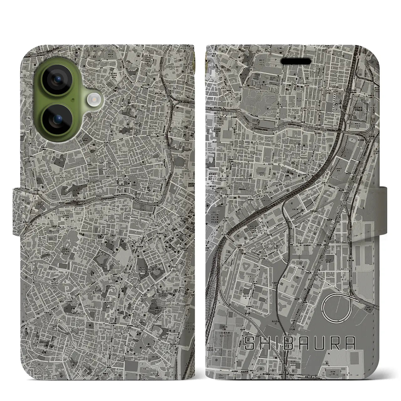 【芝浦（東京都）】地図柄iPhoneケース（手帳タイプ）