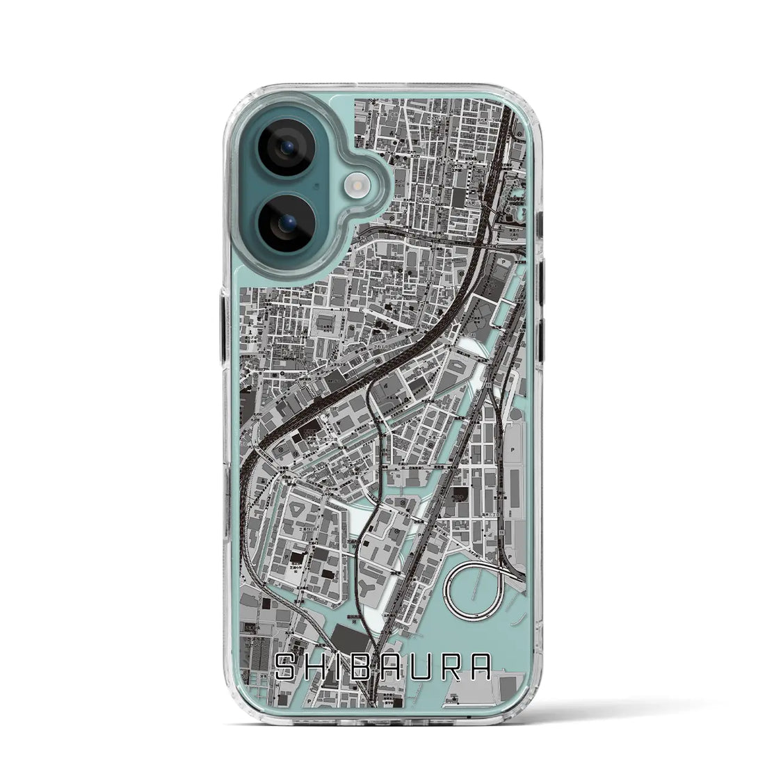 【芝浦（東京都）】地図柄iPhoneケース（MagSafeタイプ）モノトーン・iPhone 16 Pro 用