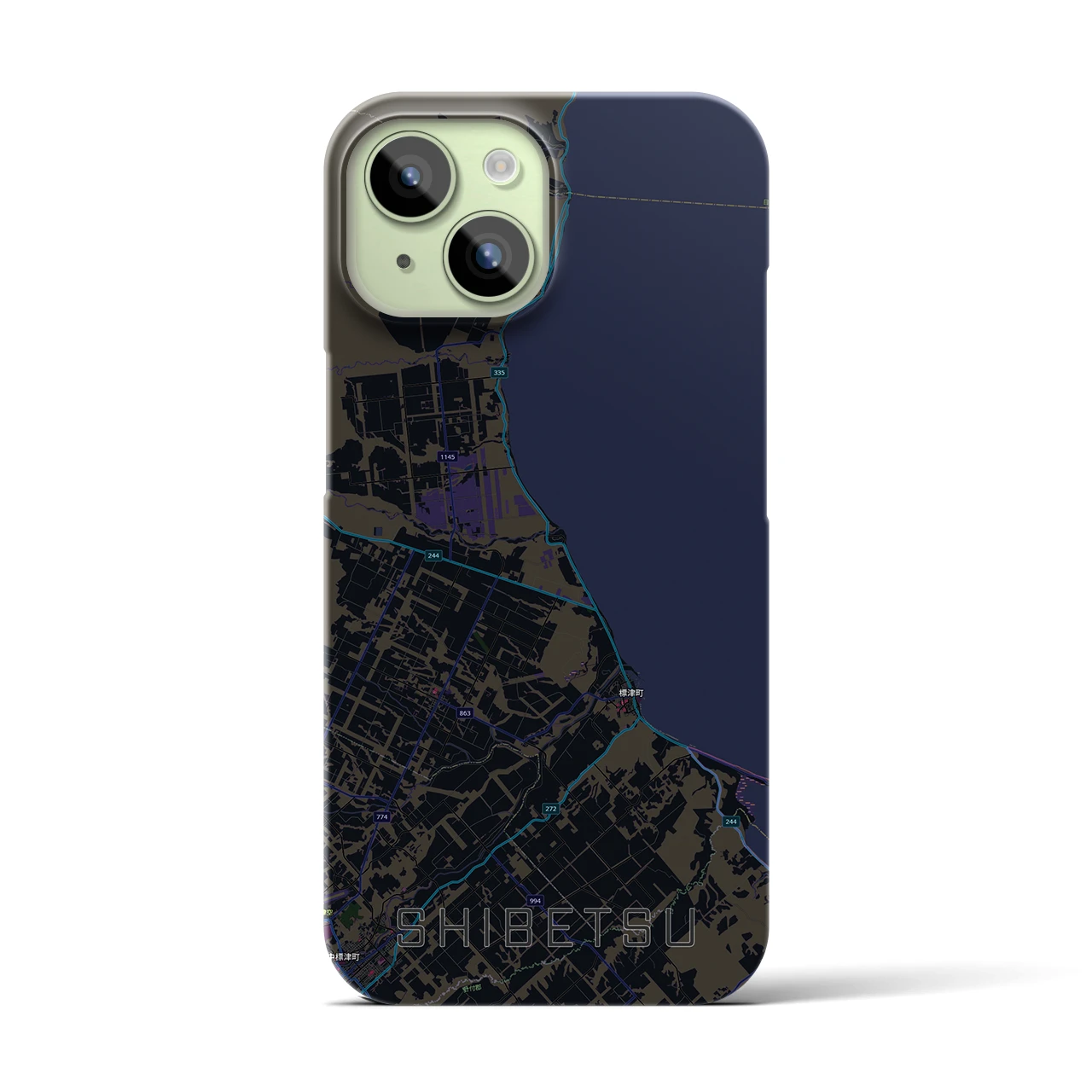 【標津（北海道）】地図柄iPhoneケース（バックカバータイプ）