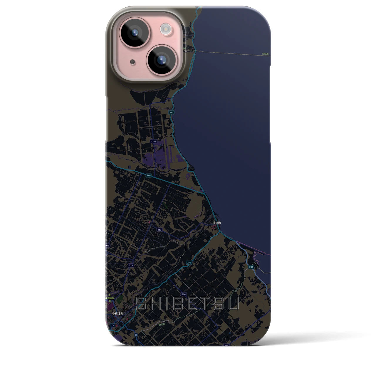 【標津（北海道）】地図柄iPhoneケース（バックカバータイプ）
