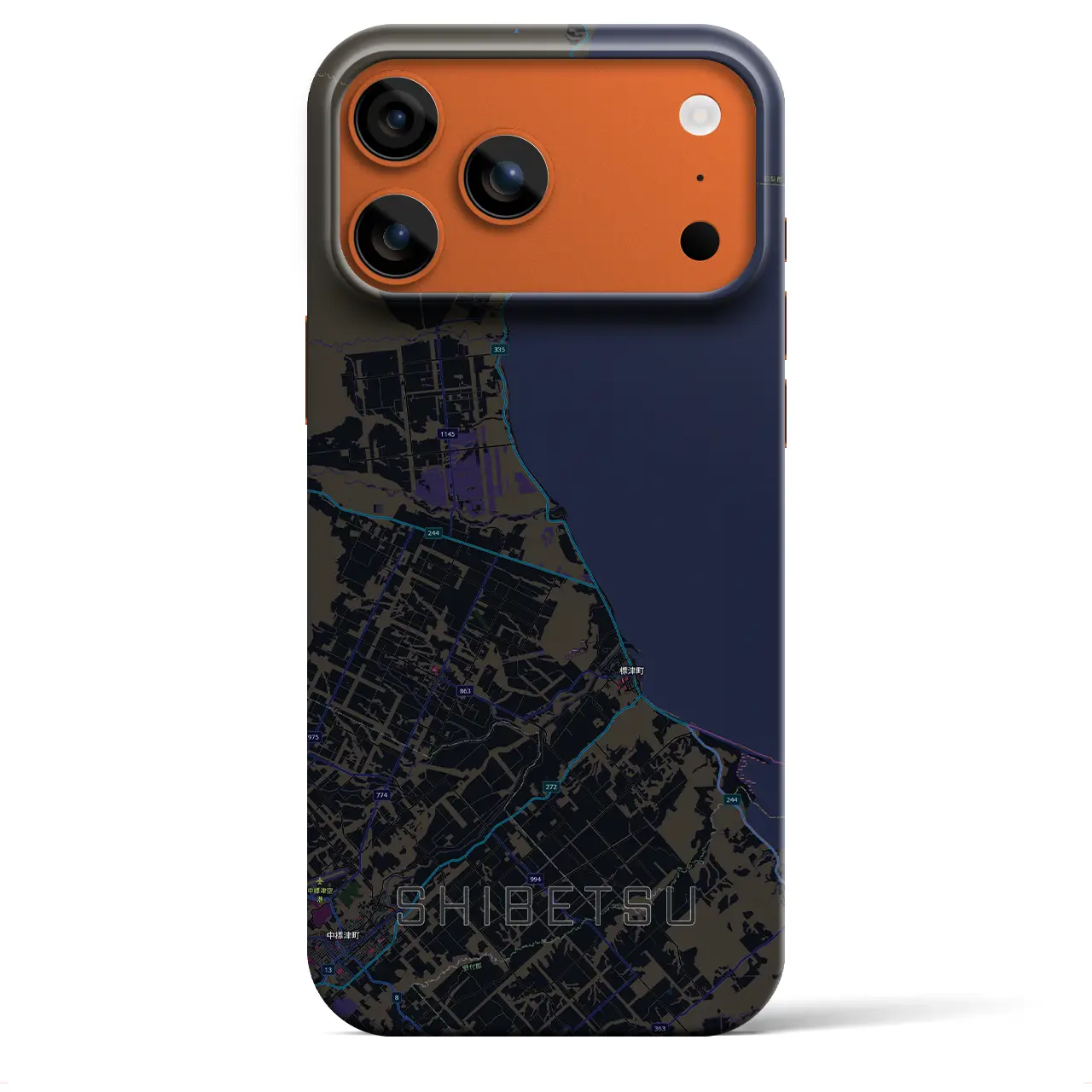 【標津（北海道）】地図柄iPhoneケース（バックカバータイプ）