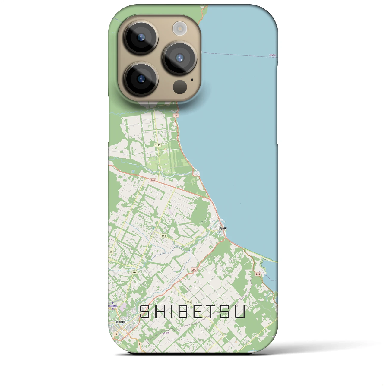 【標津（北海道）】地図柄iPhoneケース（バックカバータイプ）
