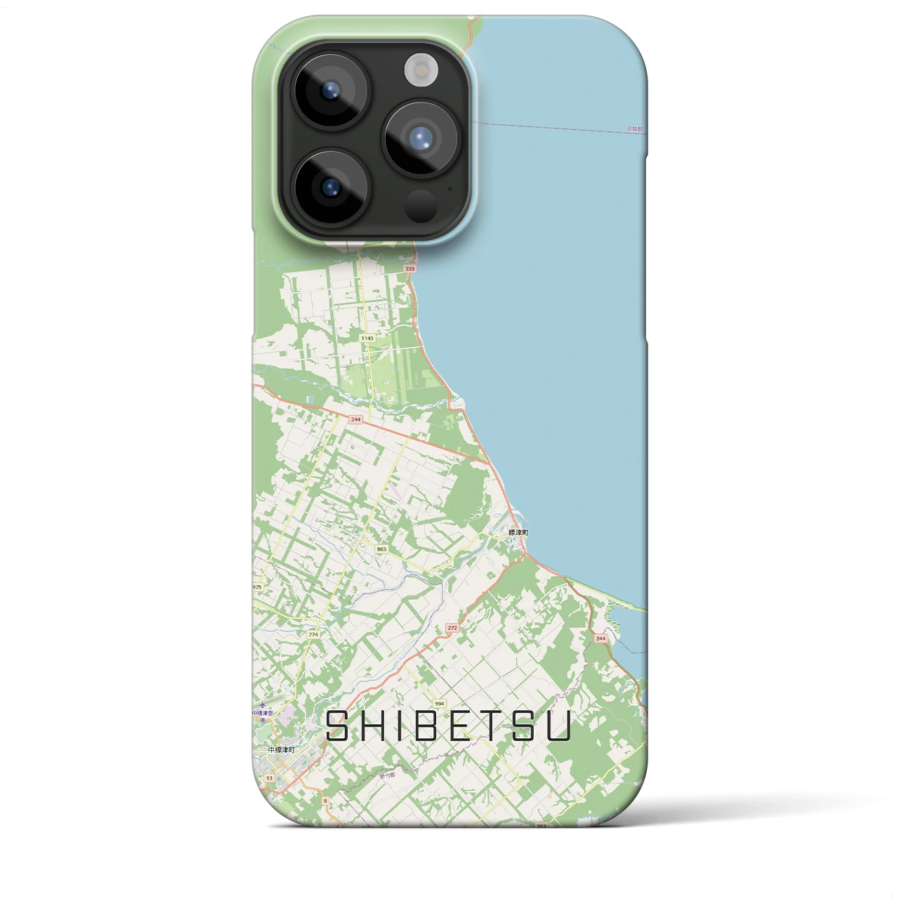 【標津（北海道）】地図柄iPhoneケース（バックカバータイプ）