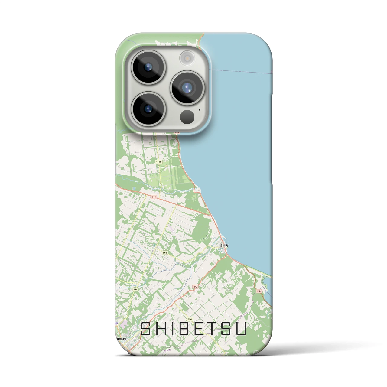 【標津（北海道）】地図柄iPhoneケース（バックカバータイプ）