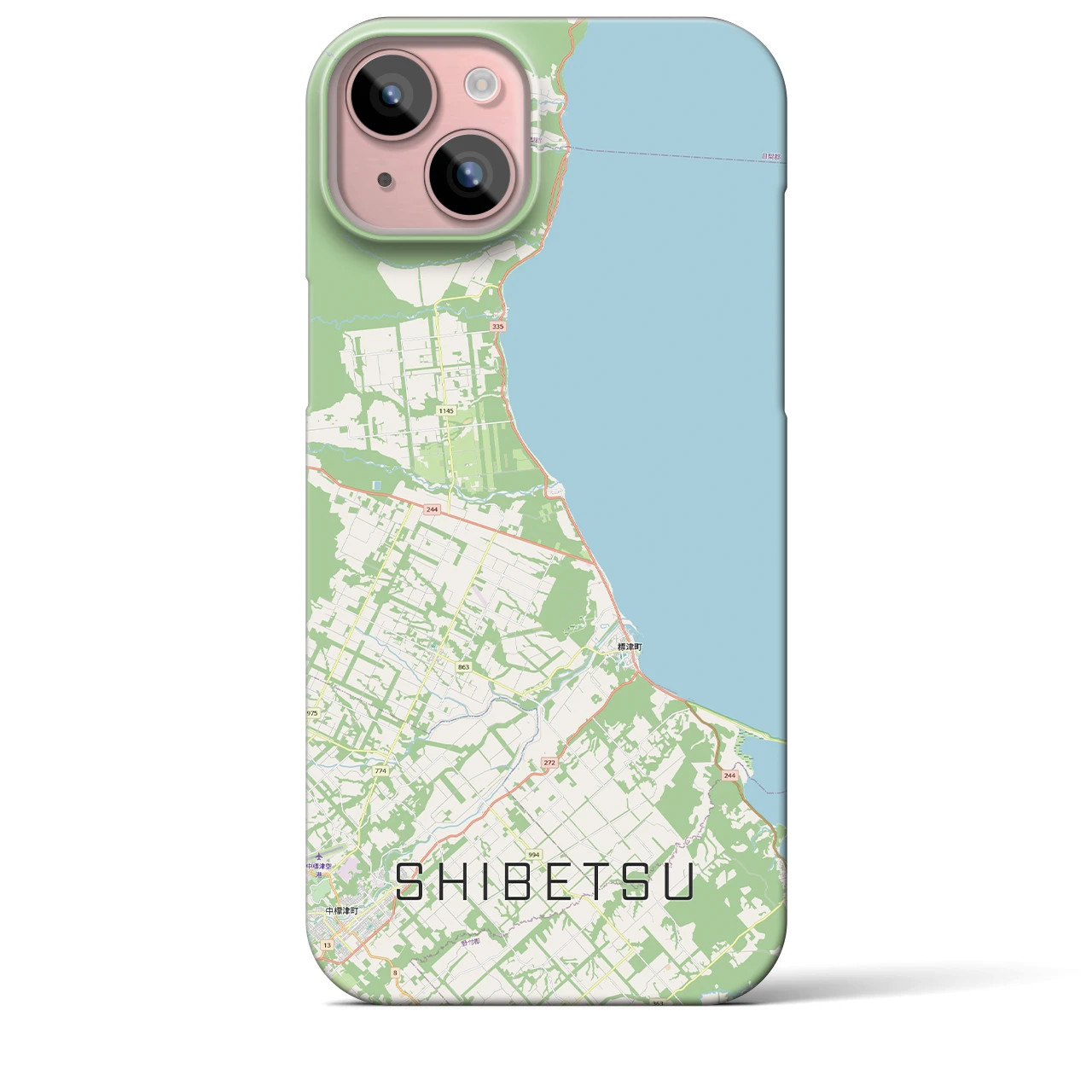 【標津（北海道）】地図柄iPhoneケース（バックカバータイプ）