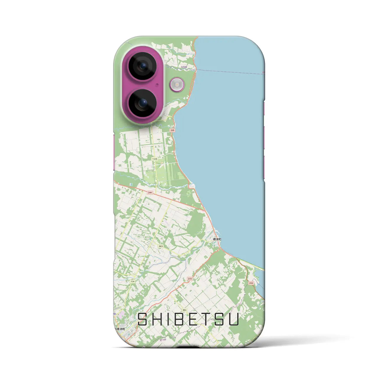 【標津（北海道）】地図柄iPhoneケース（バックカバータイプ）