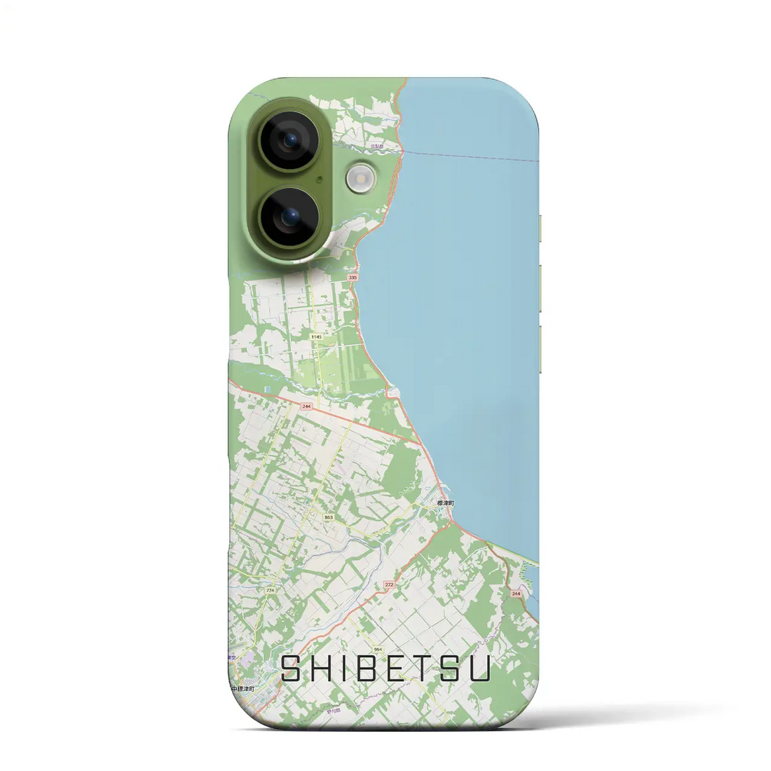 【標津（北海道）】地図柄iPhoneケース（バックカバータイプ）ブラック・iPhone 17 Pro Max 用