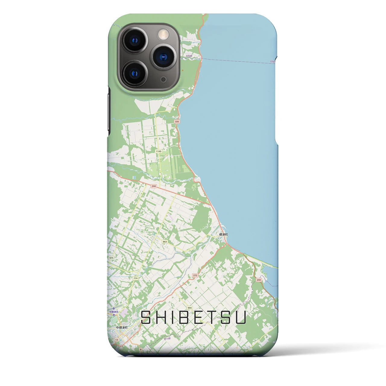 【標津（北海道）】地図柄iPhoneケース（バックカバータイプ）