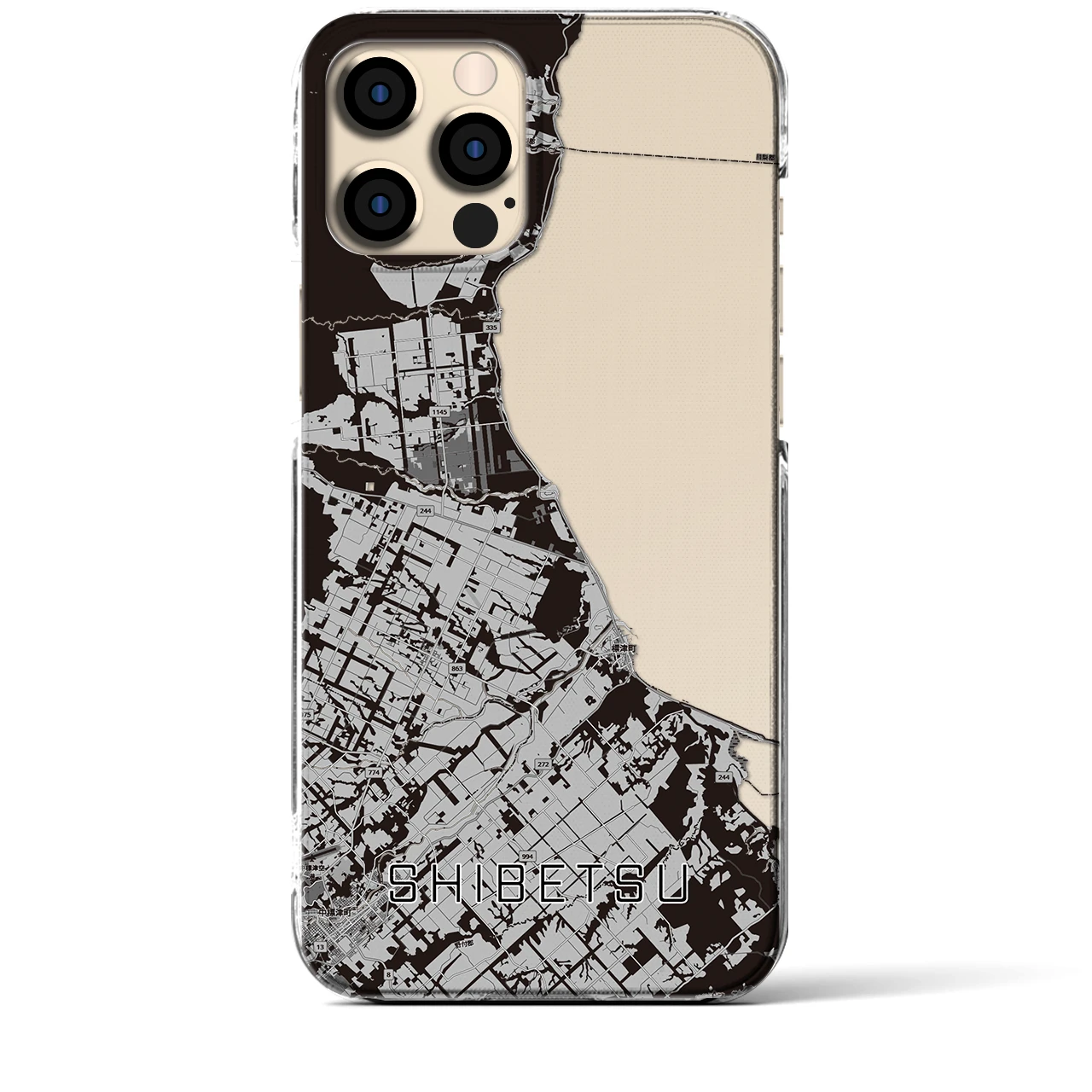 【標津（北海道）】地図柄iPhoneケース（クリアタイプ）