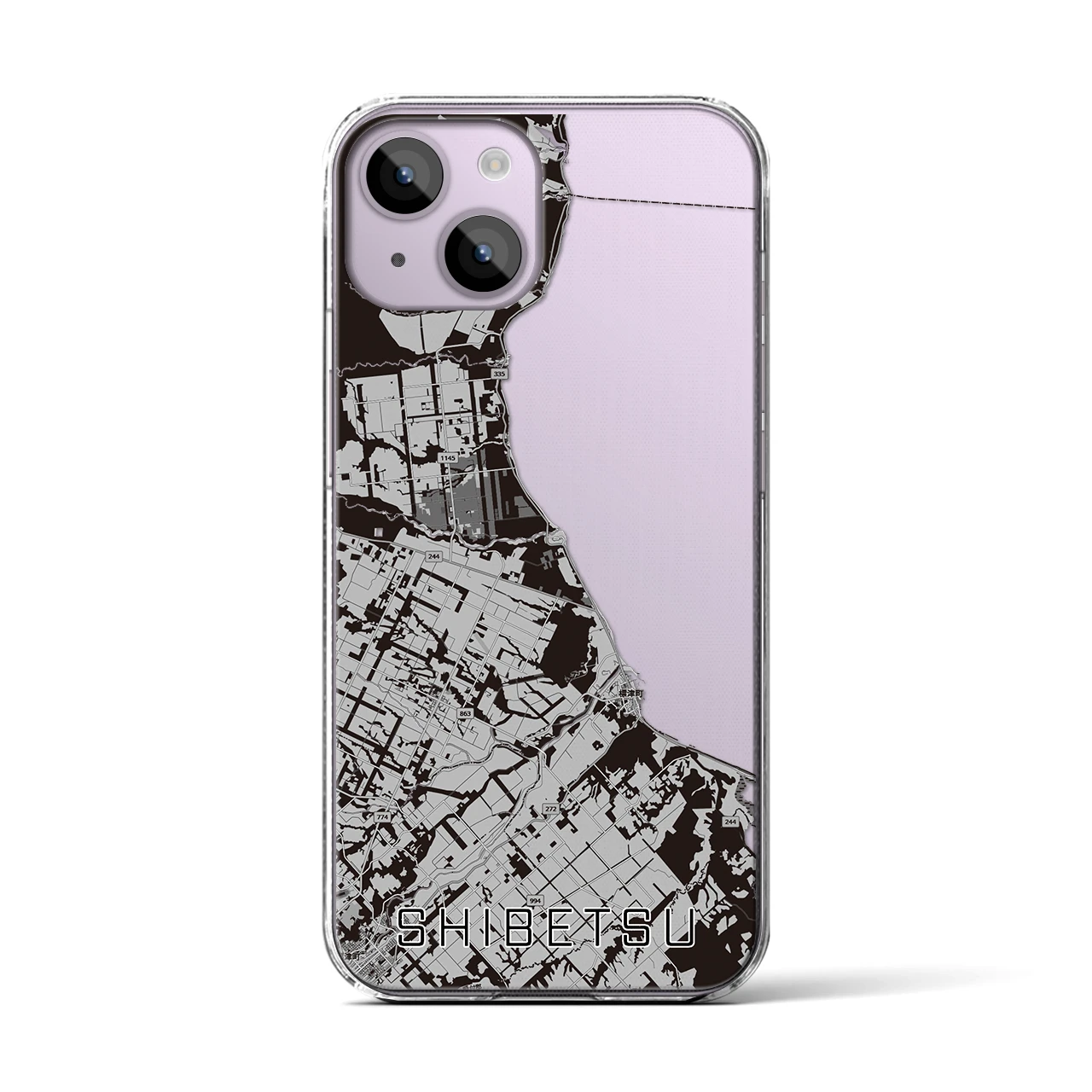 【標津（北海道）】地図柄iPhoneケース（クリアタイプ）