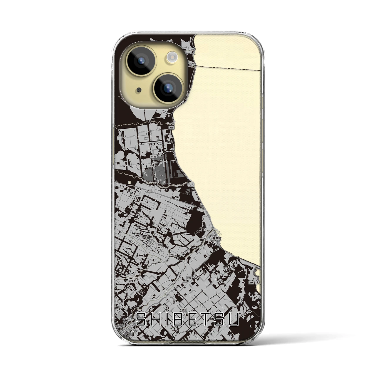 【標津（北海道）】地図柄iPhoneケース（クリアタイプ）