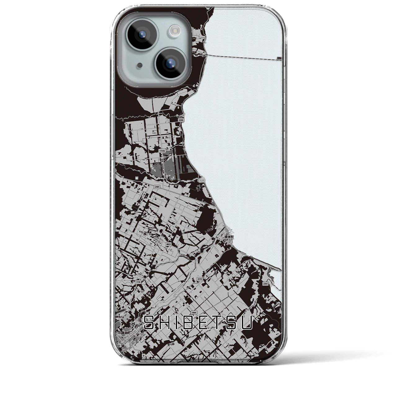 【標津（北海道）】地図柄iPhoneケース（クリアタイプ）