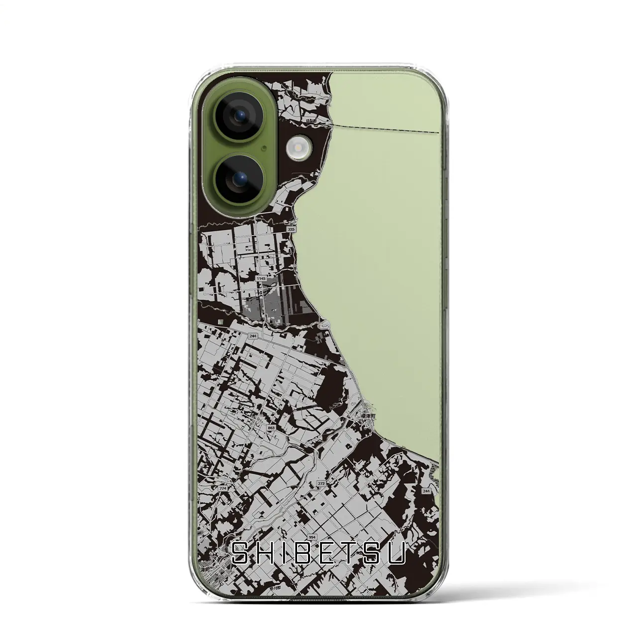 【標津（北海道）】地図柄iPhoneケース（クリアタイプ）