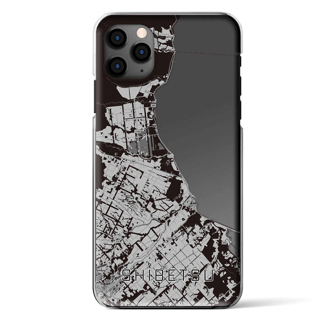 【標津（北海道）】地図柄iPhoneケース（クリアタイプ）