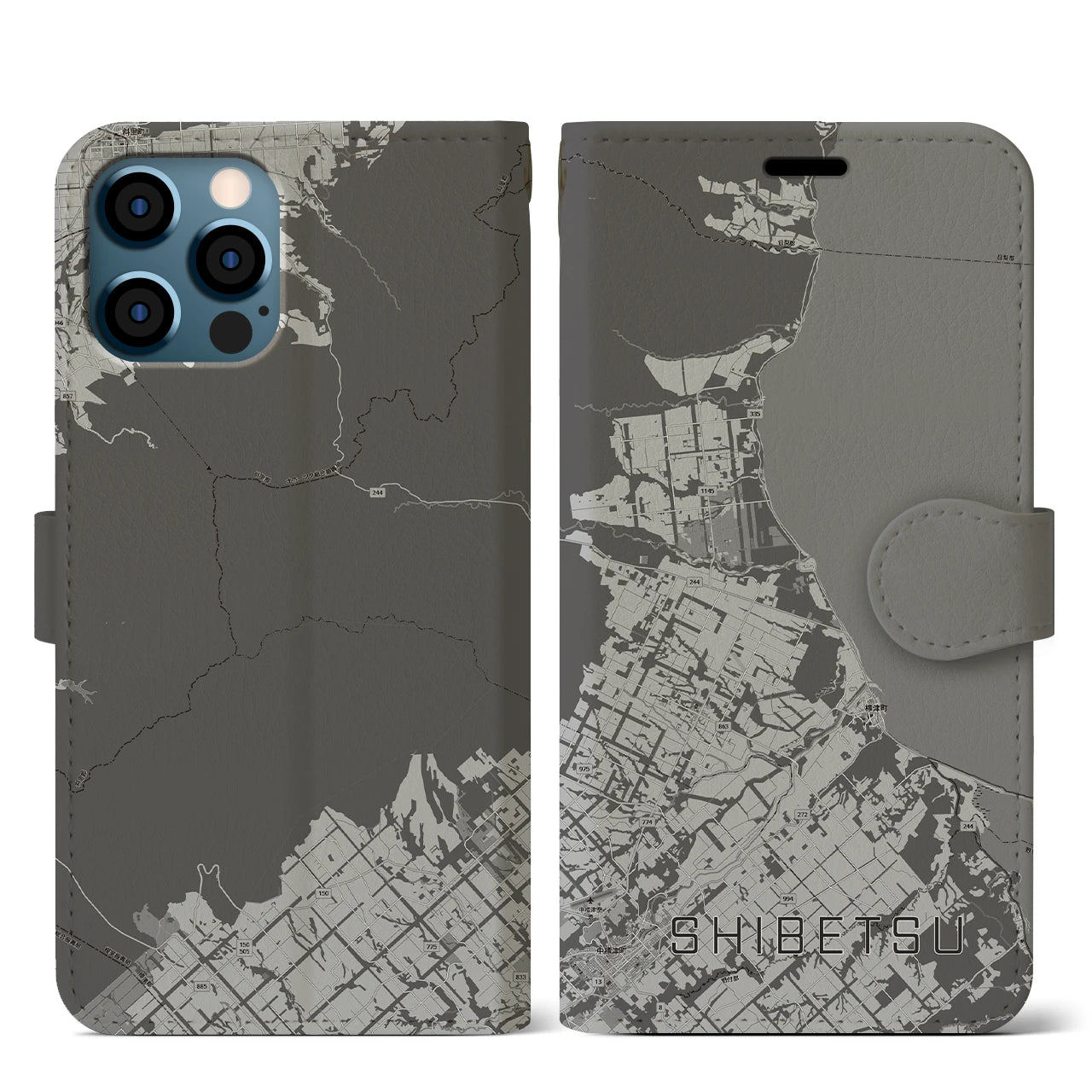 【標津（北海道）】地図柄iPhoneケース（手帳タイプ）