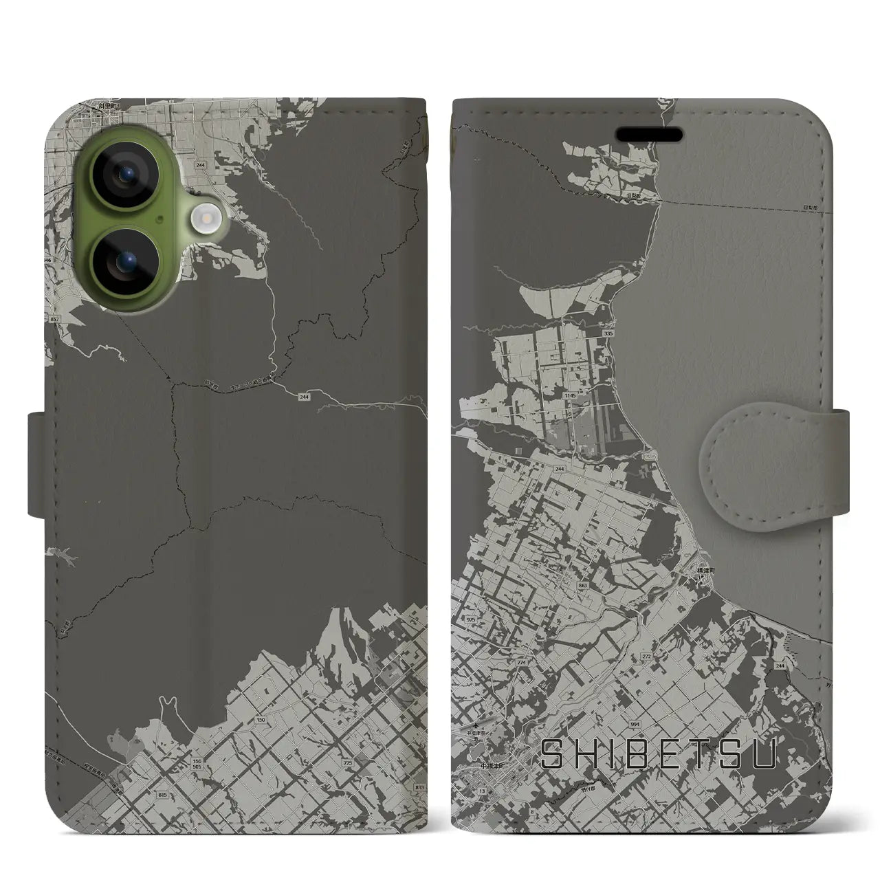 【標津（北海道）】地図柄iPhoneケース（手帳タイプ）