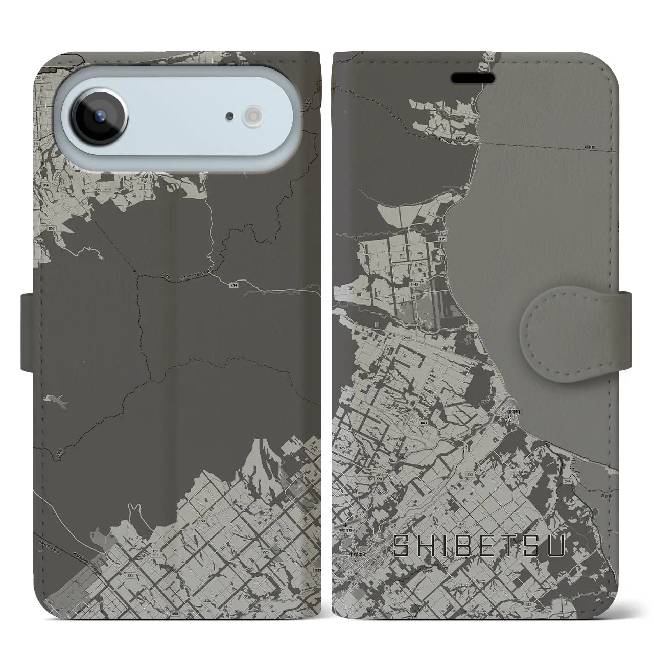 【標津（北海道）】地図柄iPhoneケース（手帳タイプ）