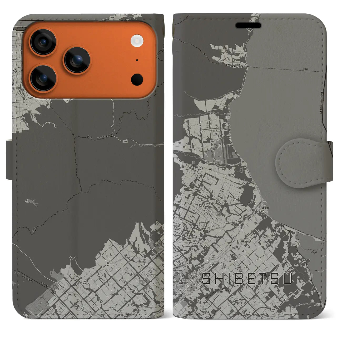 【標津（北海道）】地図柄iPhoneケース（手帳タイプ）