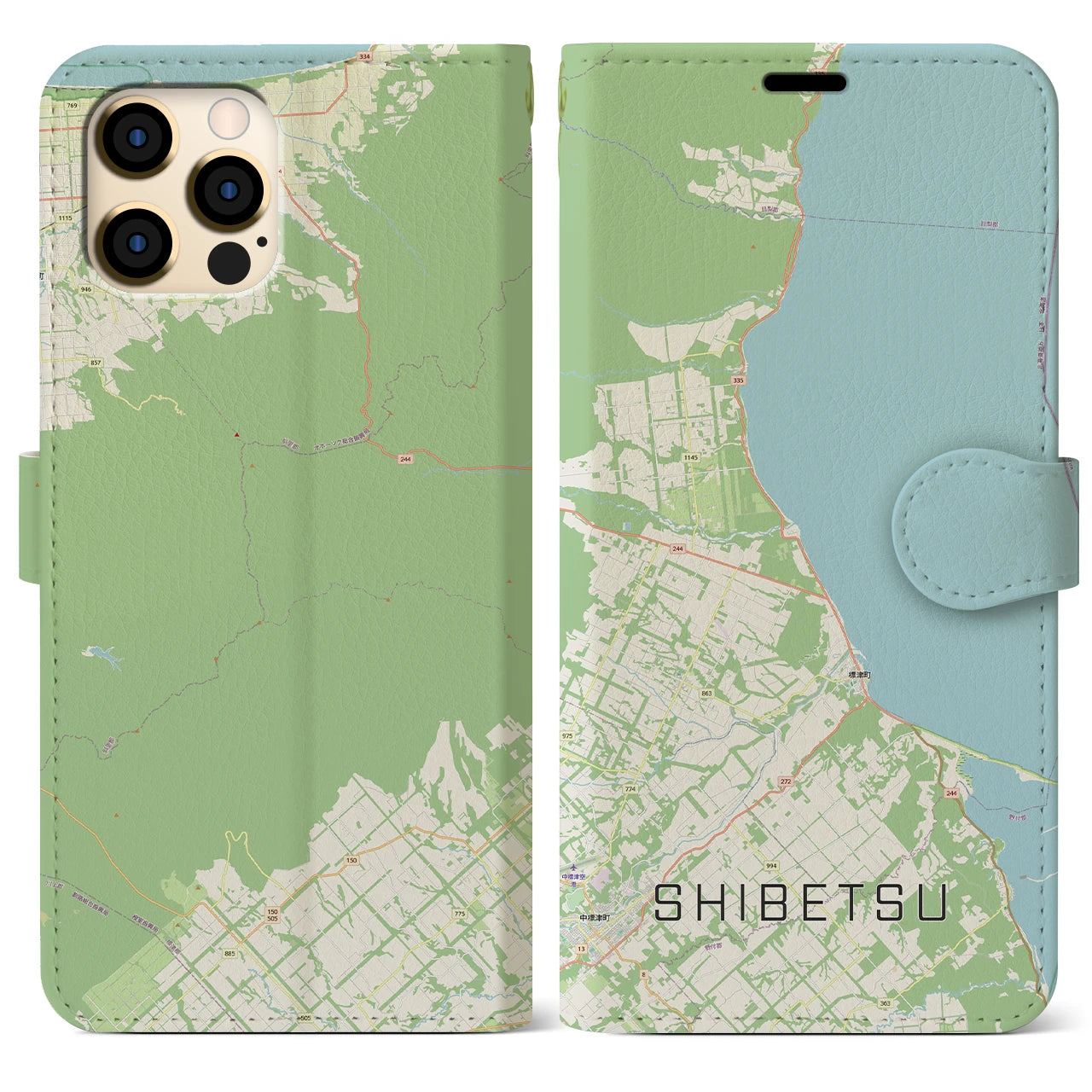 【標津（北海道）】地図柄iPhoneケース（手帳タイプ）