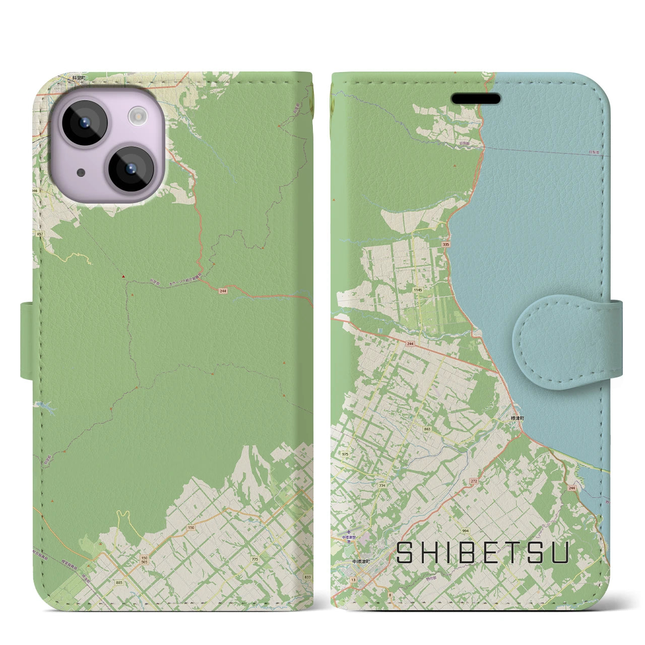 【標津（北海道）】地図柄iPhoneケース（手帳タイプ）