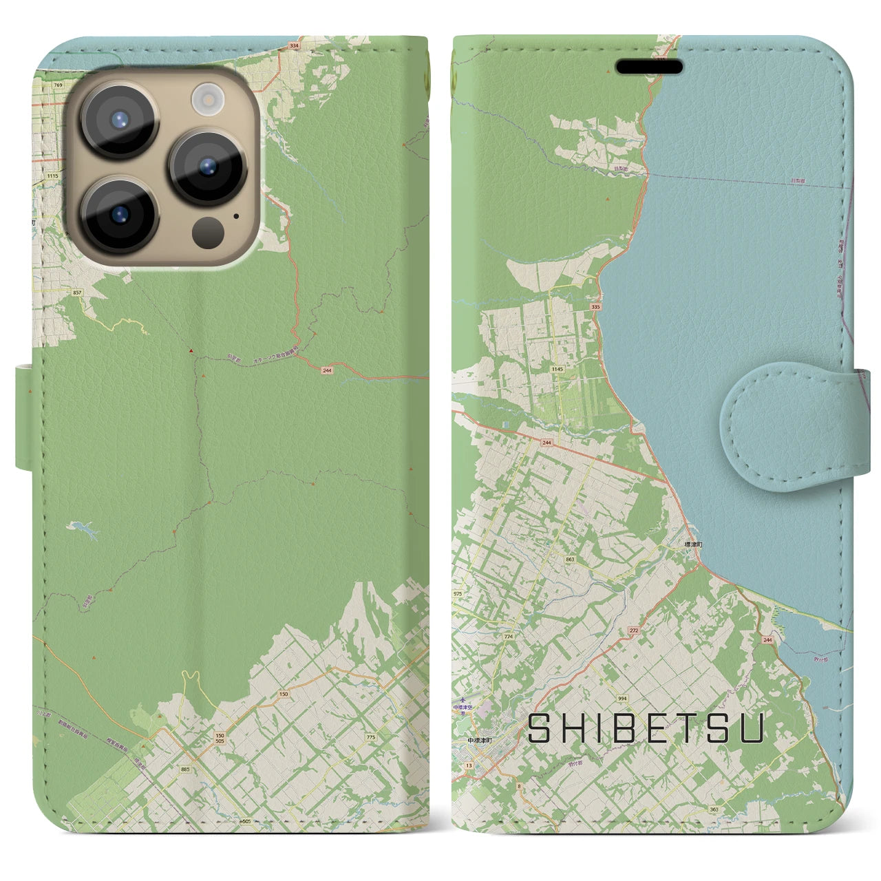 【標津（北海道）】地図柄iPhoneケース（手帳タイプ）