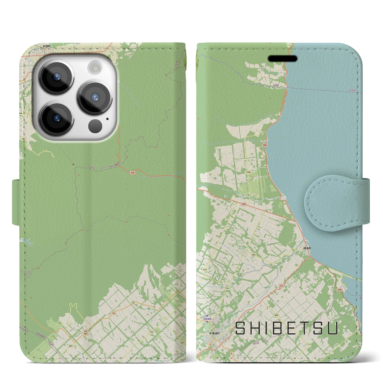 【標津（北海道）】地図柄iPhoneケース（手帳タイプ）