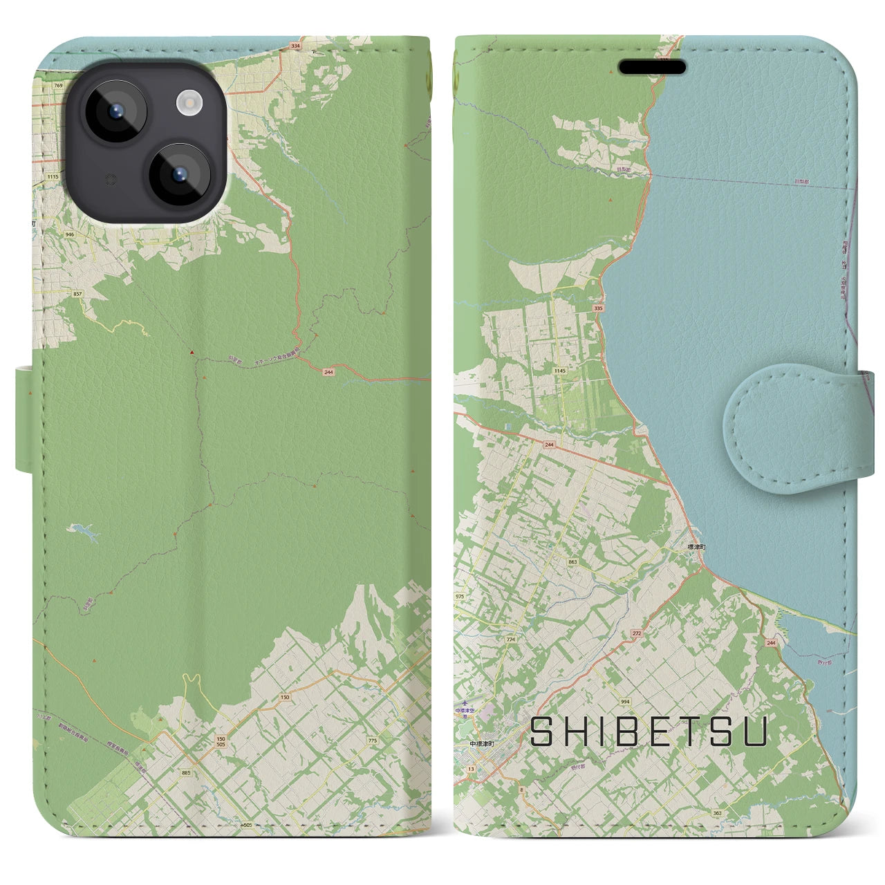 【標津（北海道）】地図柄iPhoneケース（手帳タイプ）