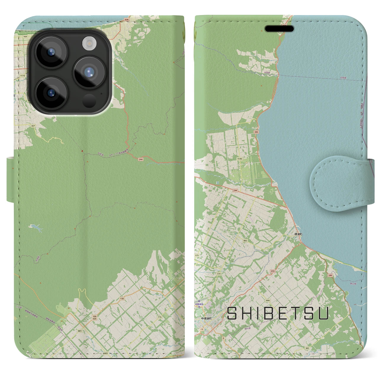 【標津（北海道）】地図柄iPhoneケース（手帳タイプ）