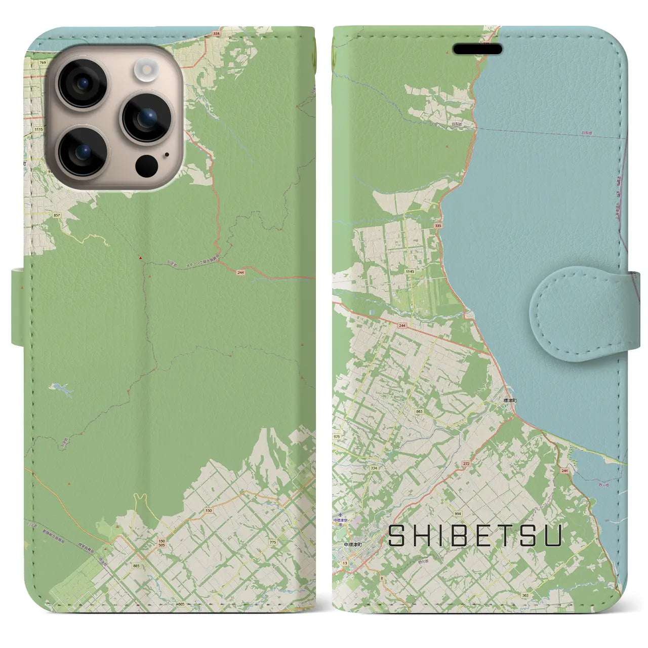 【標津（北海道）】地図柄iPhoneケース（手帳タイプ）