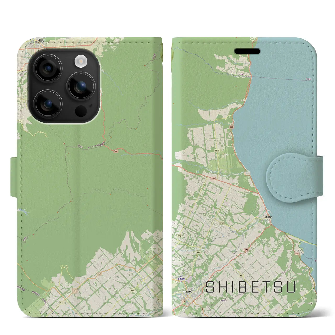 【標津（北海道）】地図柄iPhoneケース（手帳タイプ）