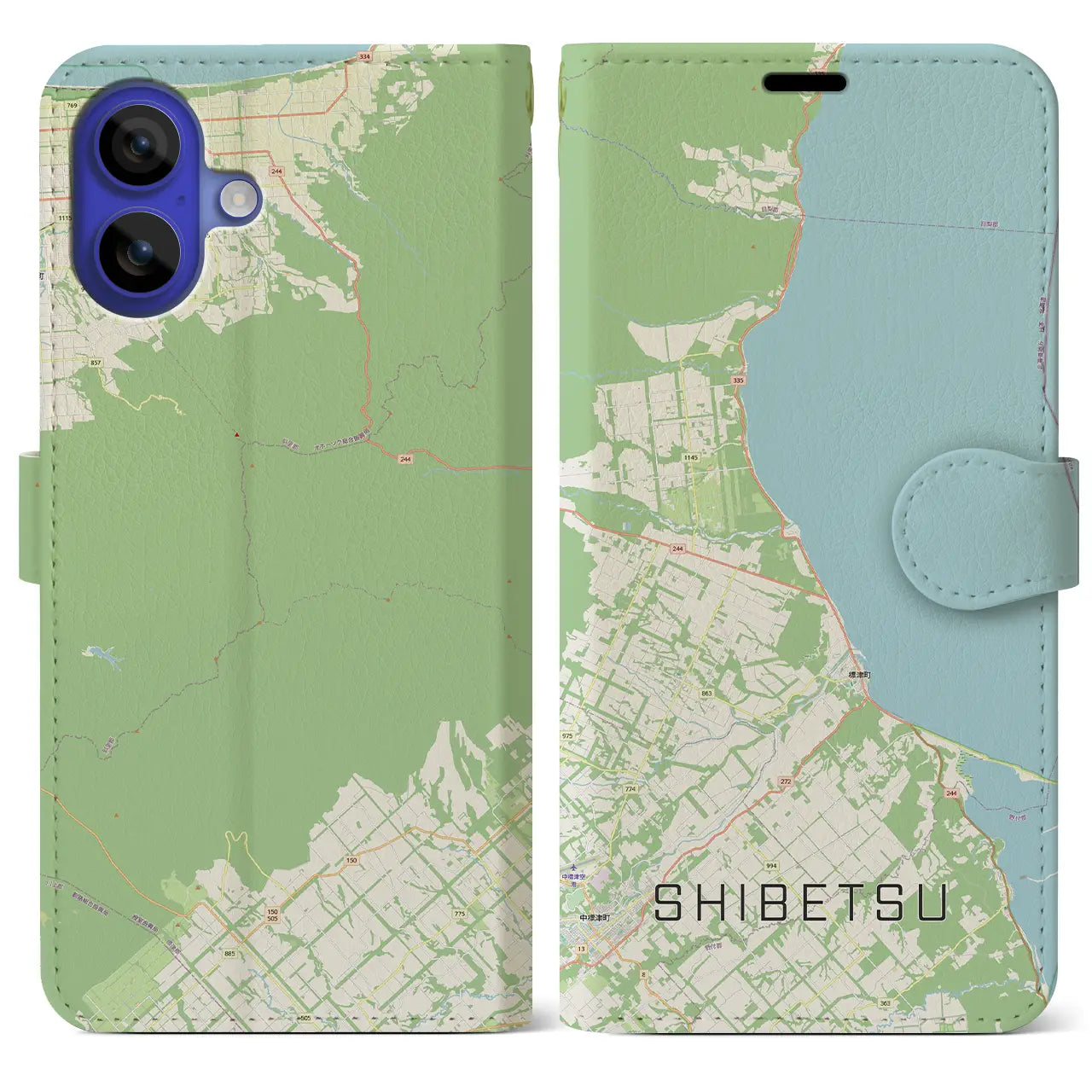 【標津（北海道）】地図柄iPhoneケース（手帳タイプ）