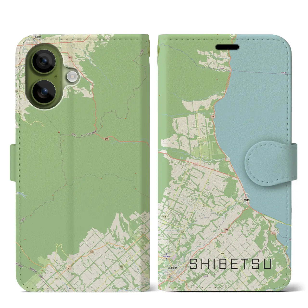 【標津（北海道）】地図柄iPhoneケース（手帳タイプ）