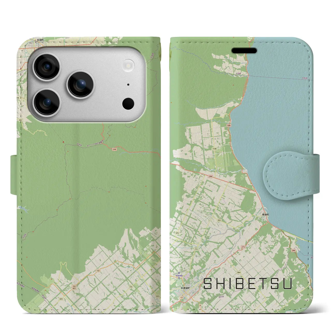 【標津（北海道）】地図柄iPhoneケース（手帳タイプ）