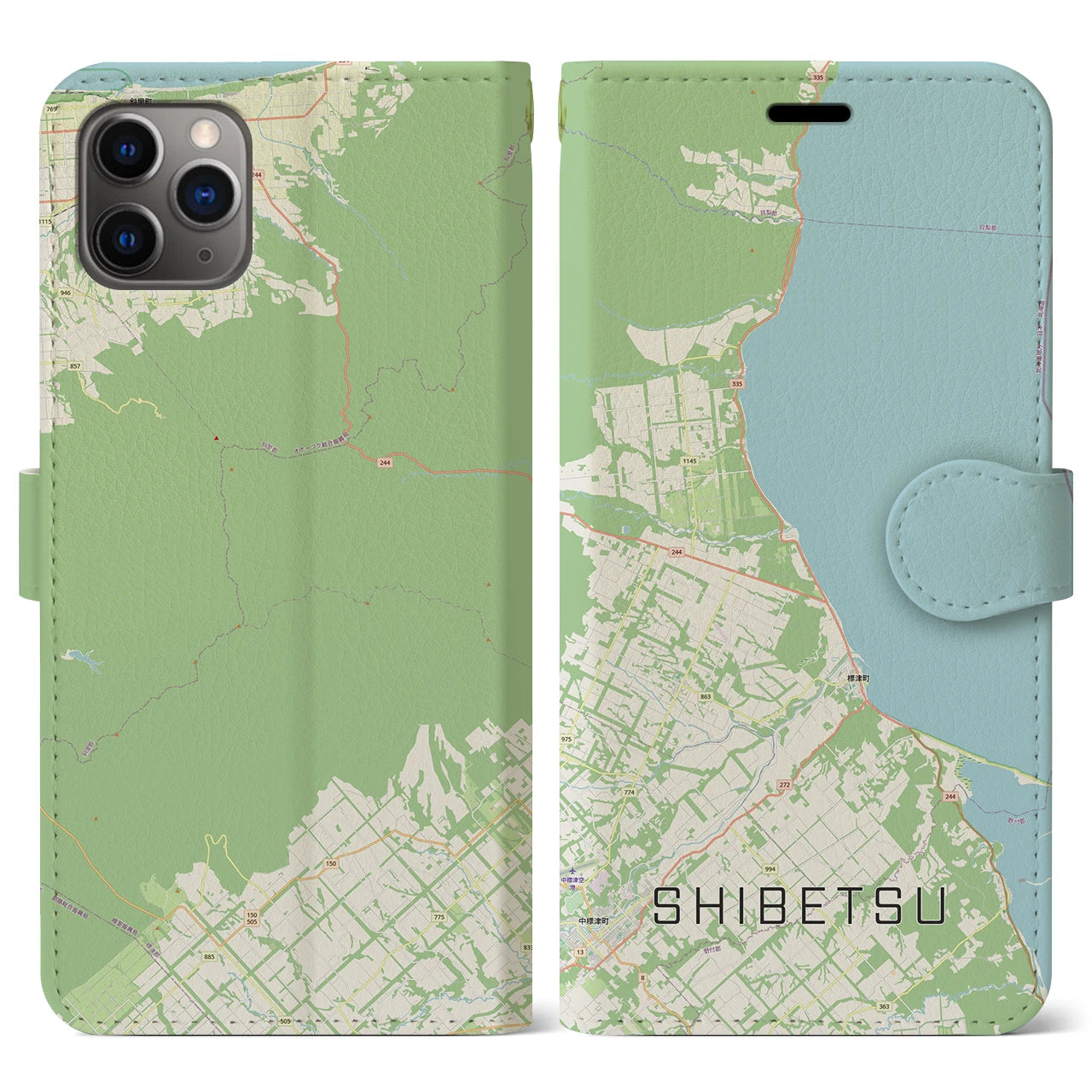 【標津（北海道）】地図柄iPhoneケース（手帳タイプ）