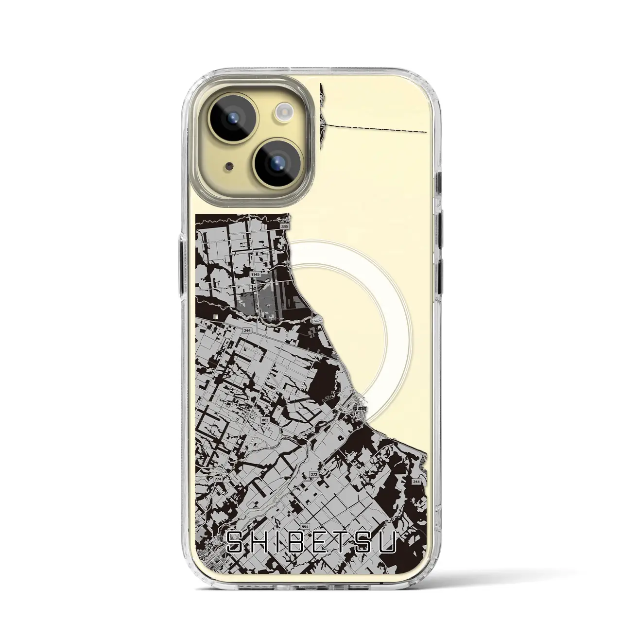 【標津（北海道）】地図柄iPhoneケース（MagSafeタイプ）
