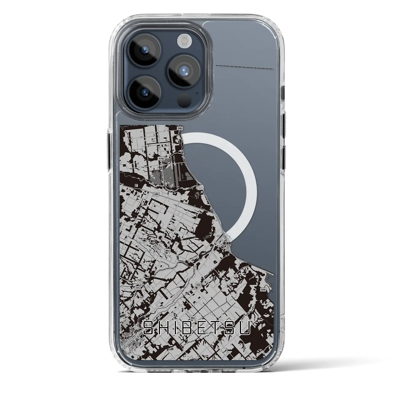 【標津（北海道）】地図柄iPhoneケース（MagSafeタイプ）