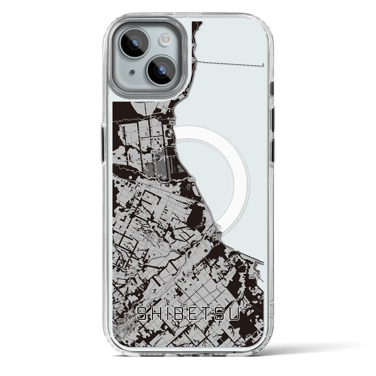 【標津（北海道）】地図柄iPhoneケース（MagSafeタイプ）