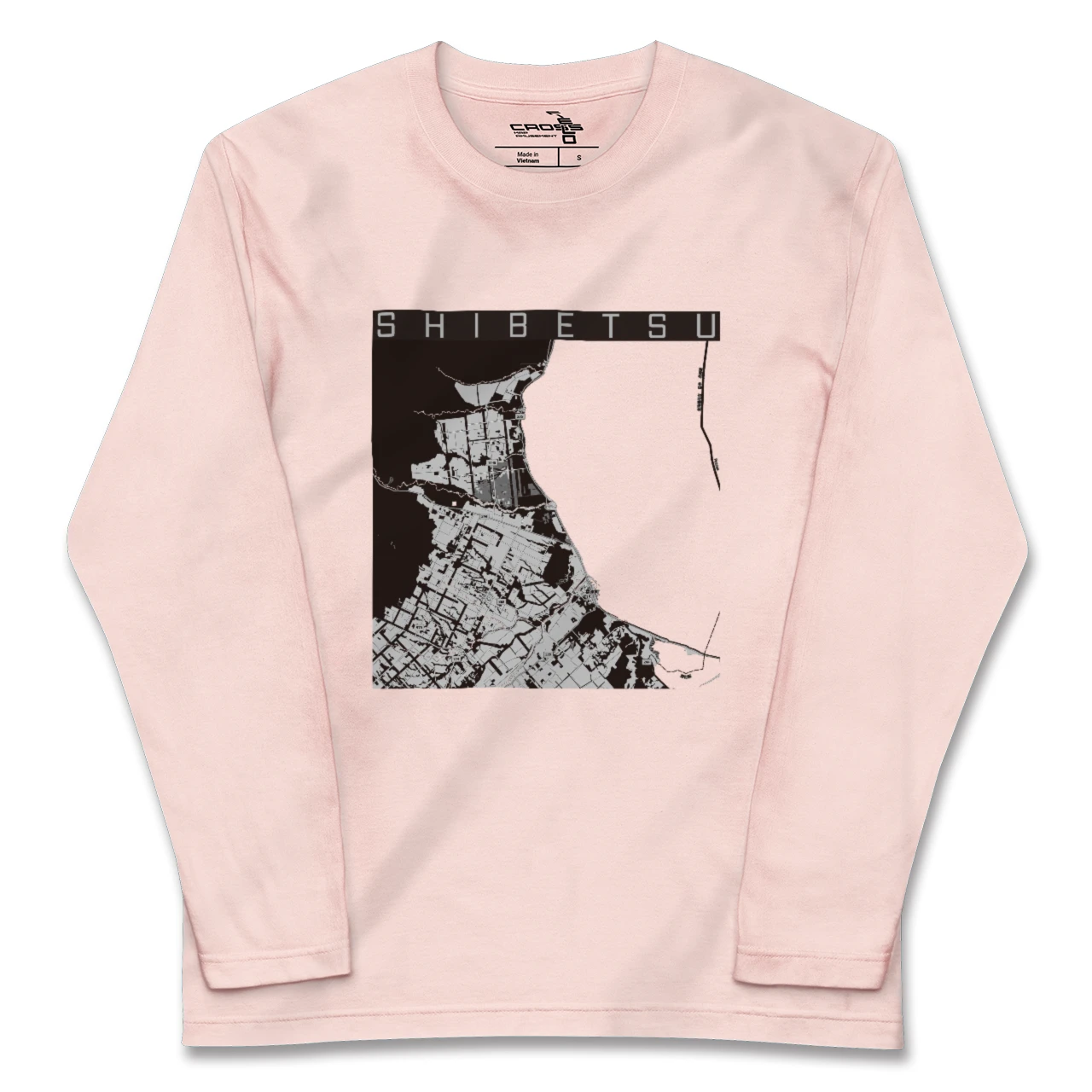 【標津（北海道）】地図柄ロングスリーブTシャツ