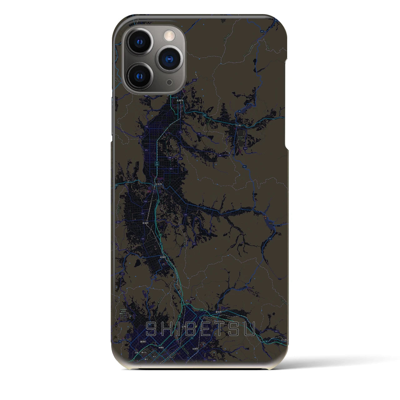 【士別（北海道）】地図柄iPhoneケース（バックカバータイプ）