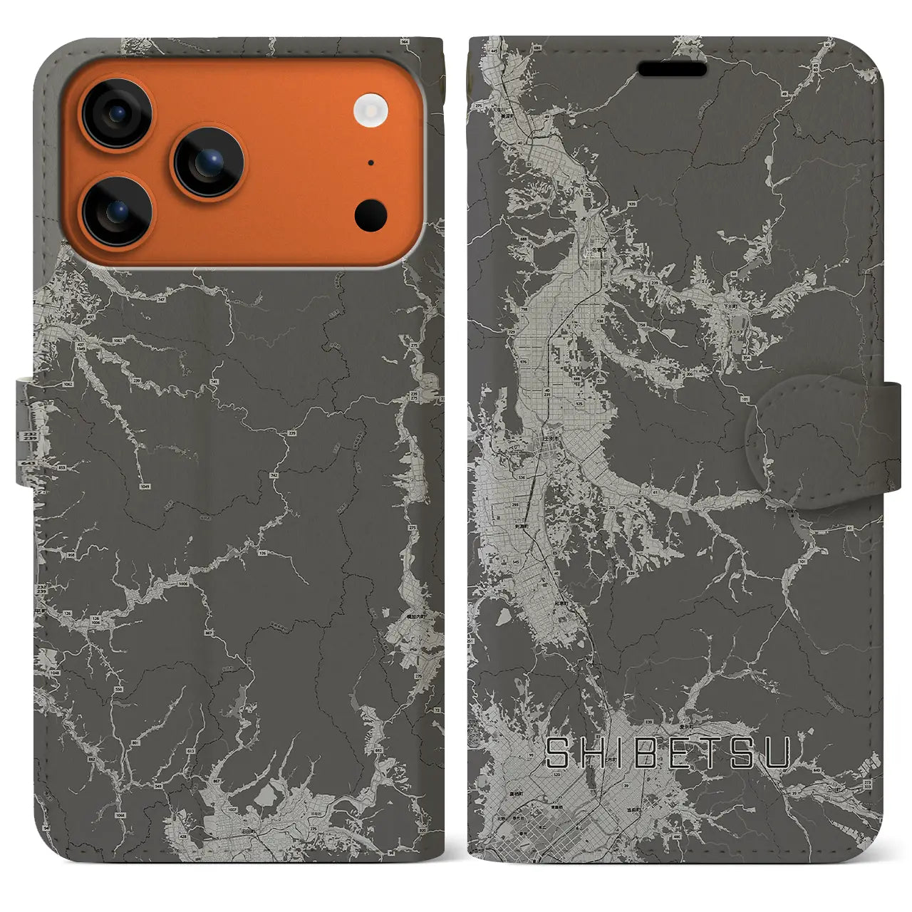 【士別（北海道）】地図柄iPhoneケース（手帳タイプ）