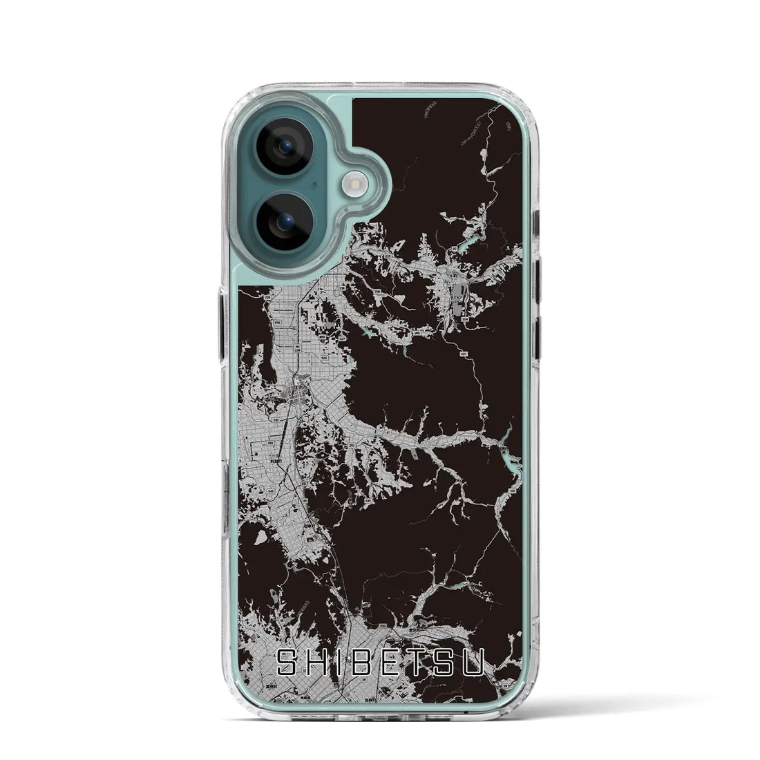 【士別（北海道）】地図柄iPhoneケース（MagSafeタイプ）モノトーン・iPhone 16 Pro 用